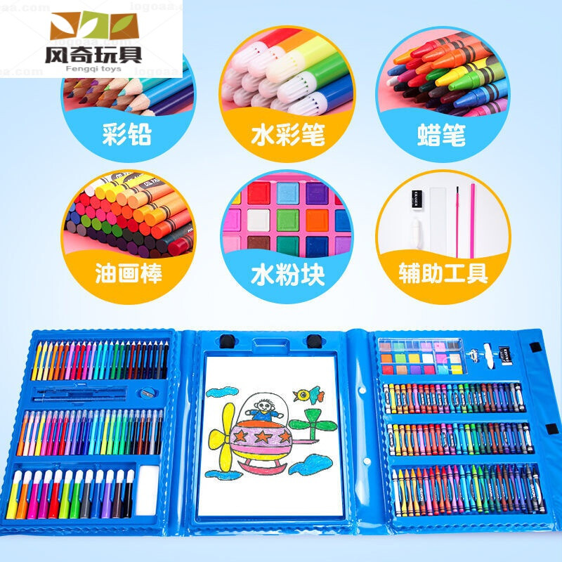 粉彩童畫，一盒俱全 150件兒童美術禮盒，點亮小小藝術家的夢